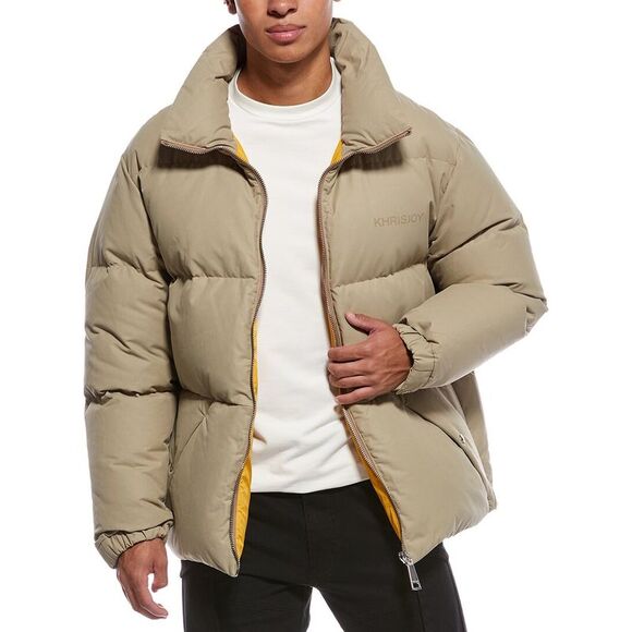 Khrisjoy MensOversized Bomber Jacket Tan